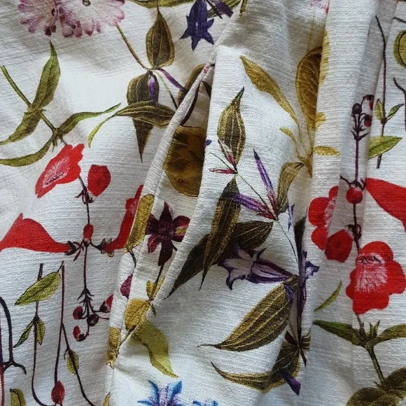 Lands' End Summer Floral Botanical Plus Size Lined Pockets Midi Dress - Picture 16 of 16